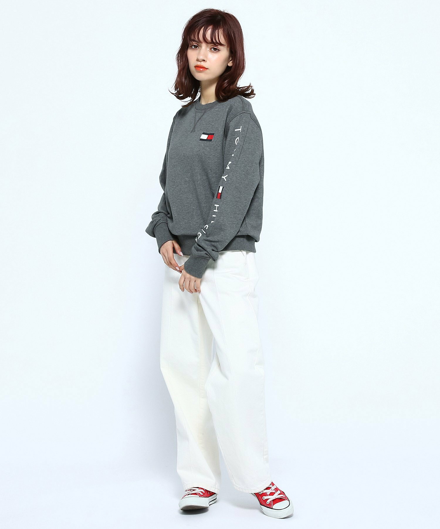 (U)TOMMY HILFIGER(トミーヒルフィガー) 【オンライン限定】フレンチテリー ロゴロングスリーブスウェット